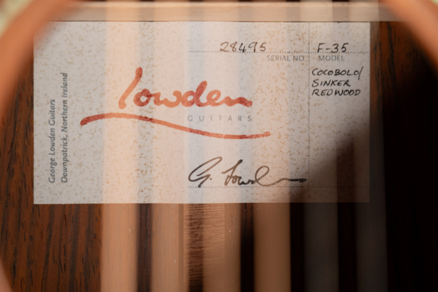 Lowden F-35 Sinker Redwood/Cocobolo