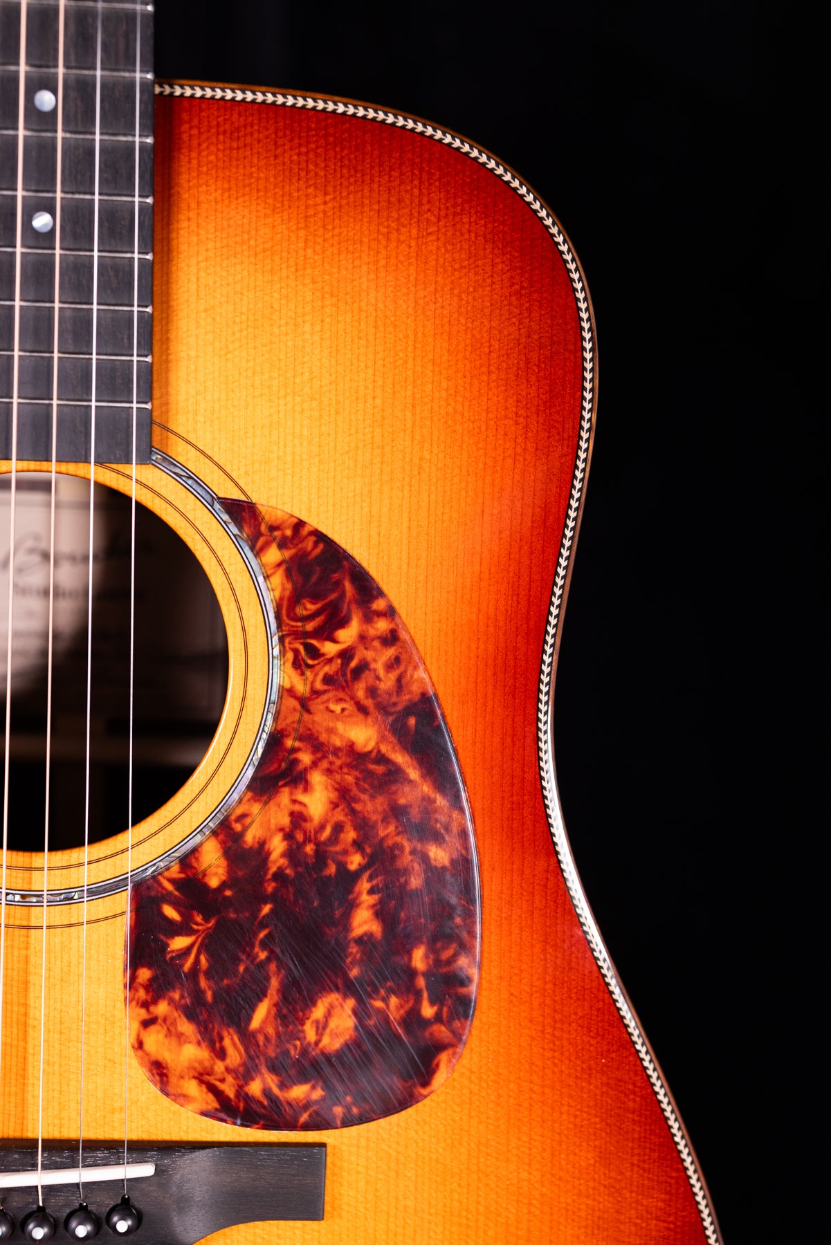 Boucher SG-52-BMV "Studio Goose" Amber Burst Dreadnaught Master Grade Adirondack / Indian Rosewood Vintage Pack