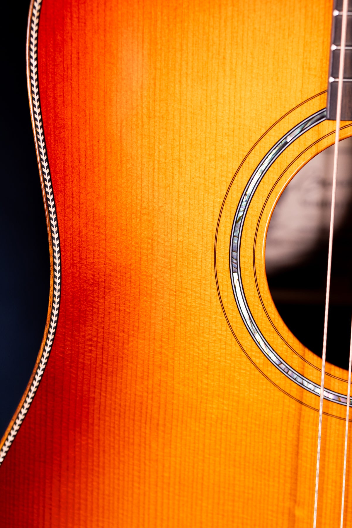 Boucher SG-52-BMV "Studio Goose" Amber Burst Dreadnaught Master Grade Adirondack / Indian Rosewood Vintage Pack