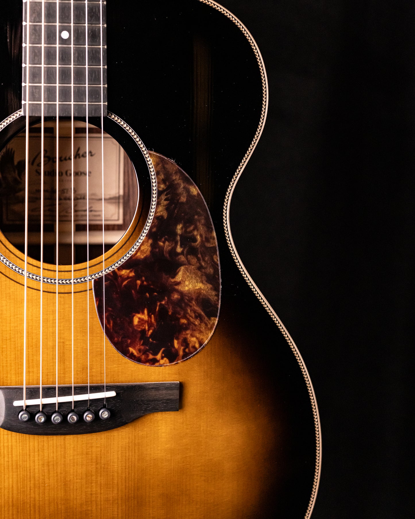 Boucher Studio Goose OM SG 51 B Vintage Burst! AAAA Adirondack/Indian Rosewood