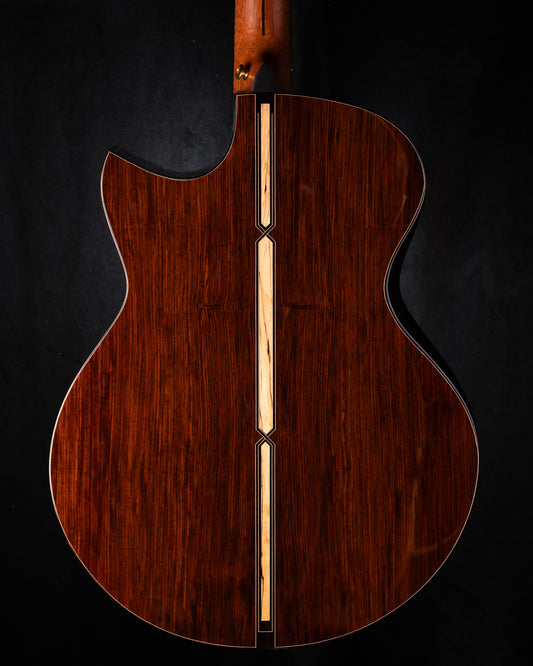 Hozen Blue Label MJ Swiss Moon Spruce/Cocobolo Fan Fret Updated Pics!