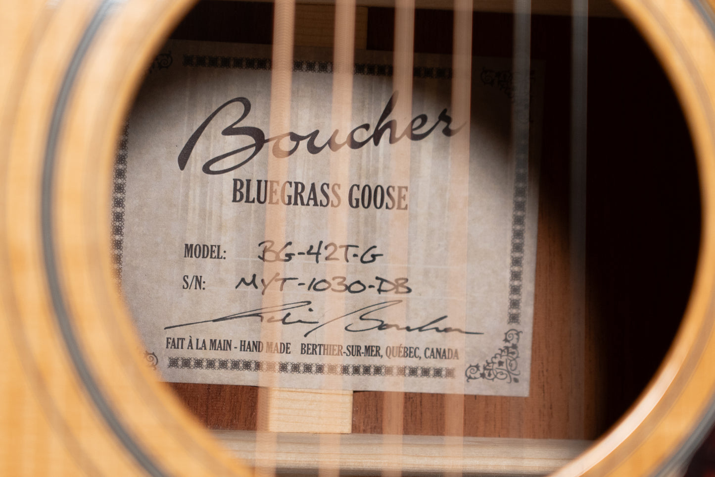 Boucher Bluegrass Goose BG-42T-G Dreadnaught with Torrefied Adirondack / Torrefied Mahogany!