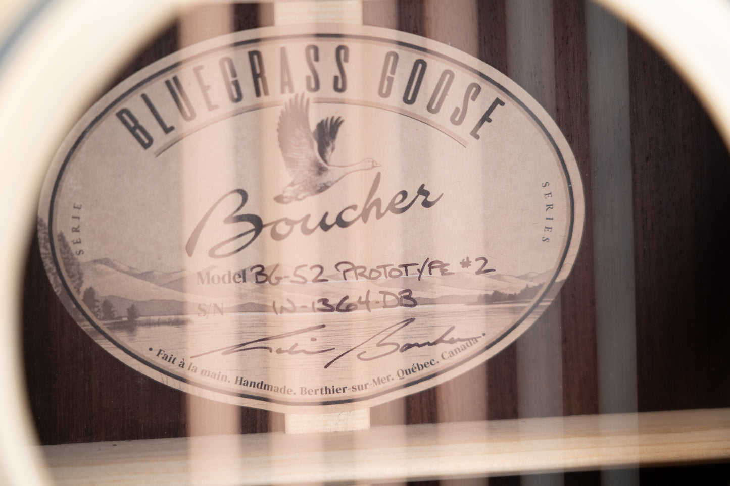 Previously Owned Boucher BG-52 Prototype #2! Adirondack/Rosewood