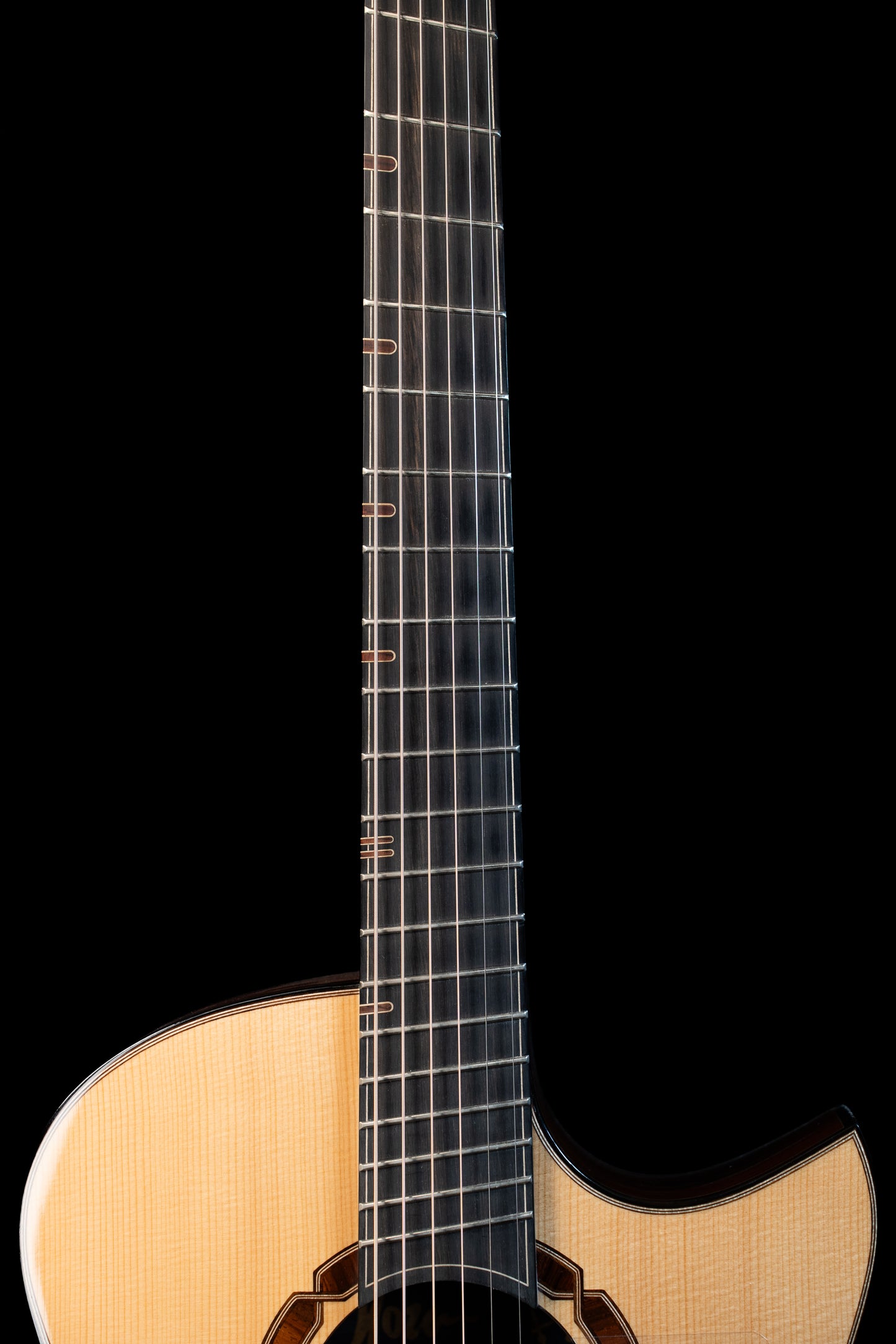 Hozen Blue Label MJ Swiss Moon Spruce/Cocobolo Fan Fret Updated Pics!