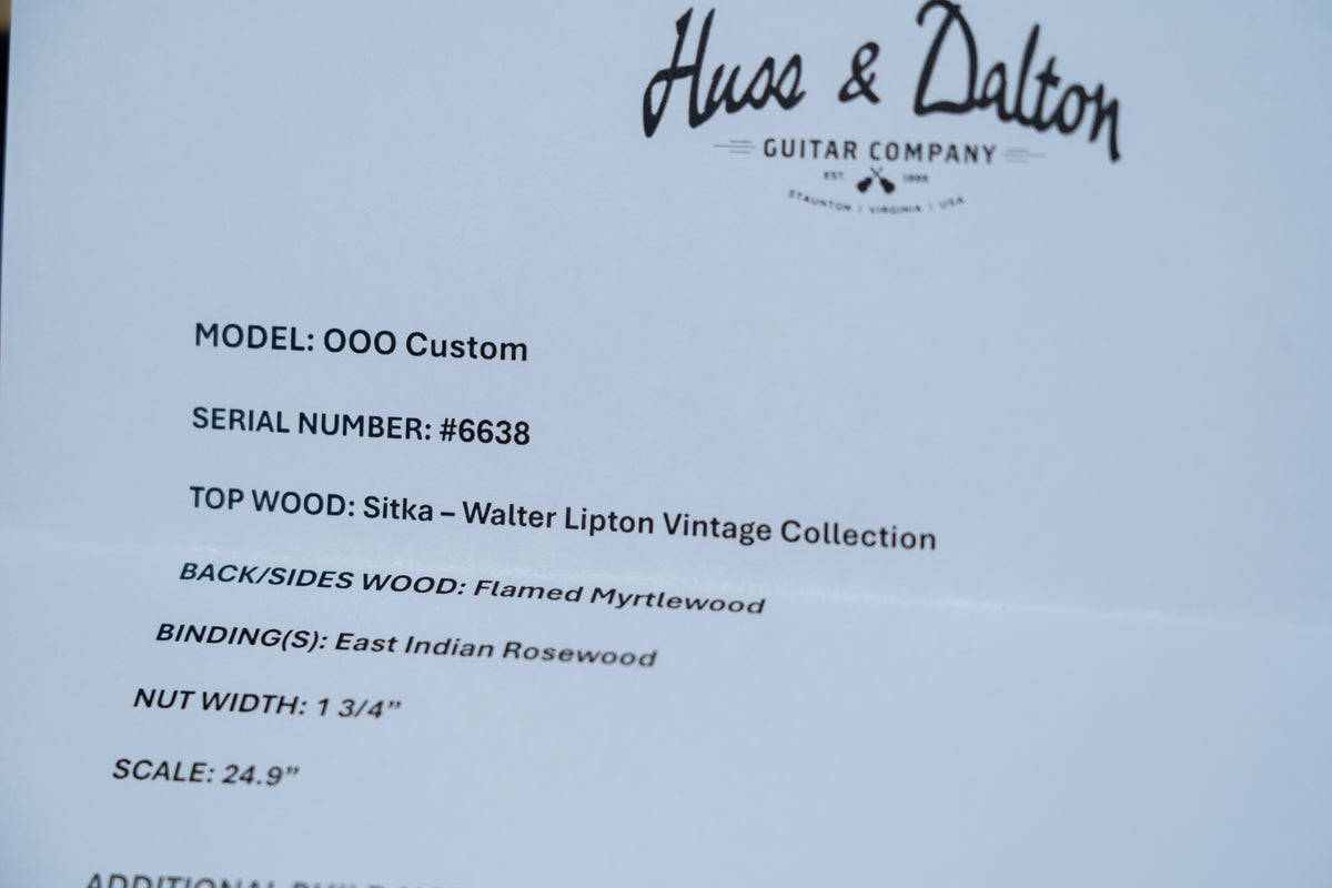 Huss & Dalton 000-Custom Lipton Sitka/Myrtlewood