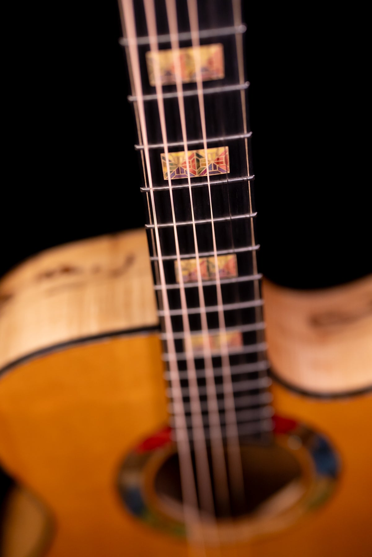 Hozen Blue Label OM FM Swiss Moon Spruce/Spalted Maple