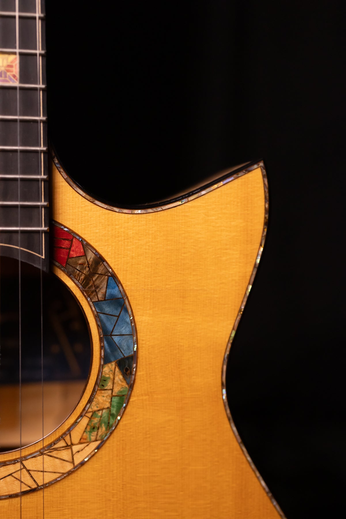 Hozen Blue Label OM FM Swiss Moon Spruce/Spalted Maple