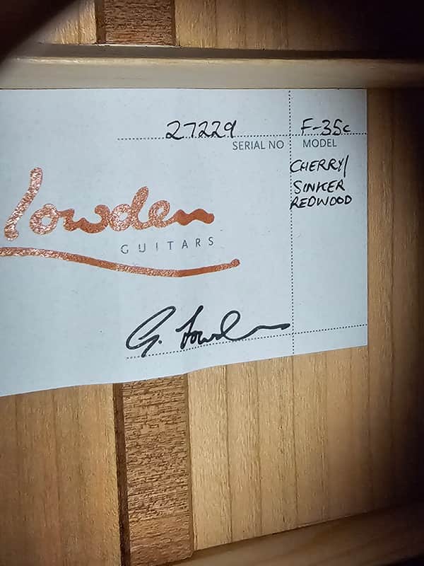 Lowden F-35c Sinker Redwood/Cherry