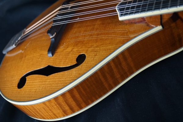 Brand New Bourgeois A Style Mandolin Model M5A Adi Top / Flamed Bosnian Maple ALL TORRIFIED - Body Detail 3