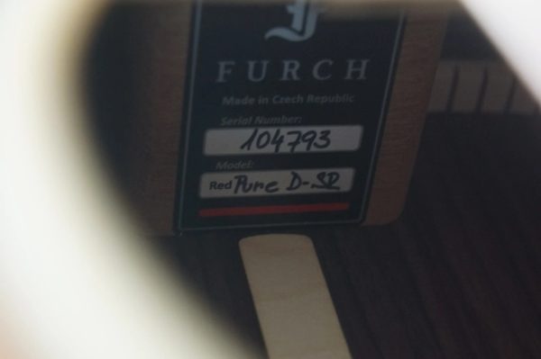 Furch Red Pure Series Dreadnaught D-SR Sitka Spruce Indian Rosewood - Authentication