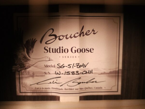 Brand New Boucher "Studio Goose" SG-51-BMV Black Top Adirondack/Rosewood OM - Image 10